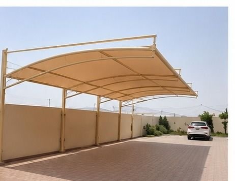Commercial car parking shade fabricated by MRFT, Oman